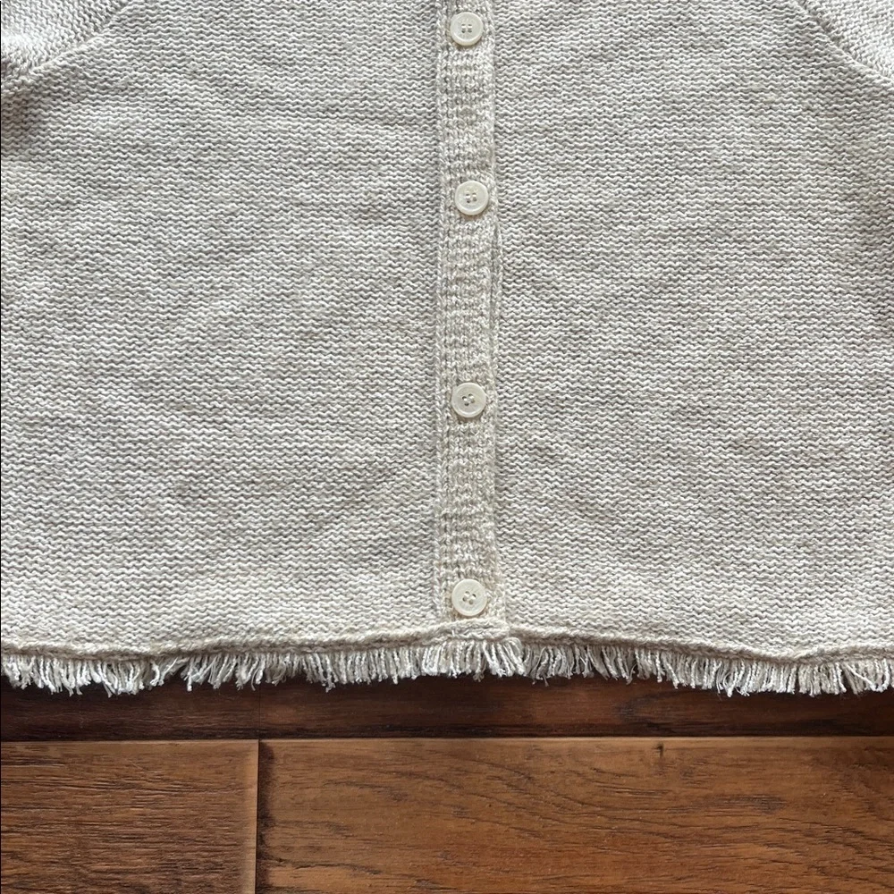 NWOT J. Crew Cream Fringe Knit Cardigan - - Size Large